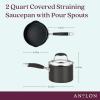 imageAnolon Advanced Home Hard Anodized Nonstick Sauce PanSaucepan with Straining and Lid 2 Quart 2 Qt Straining Saucepan OnyxOnyx