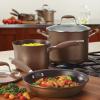 imageAnolon Advanced Home HardAnodized Nonstick Open Stock Cookware 10 Qt Stock Pot OnyxBronze