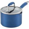 imageAnolon Advanced Home Hard Anodized Nonstick Sauce PanSaucepan with Straining and Lid 2 Quart 2 Qt Straining Saucepan OnyxIndigo