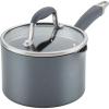imageAnolon Advanced Home Hard Anodized Nonstick Sauce PanSaucepan with Straining and Lid 2 Quart 2 Qt Straining Saucepan OnyxMoonstone