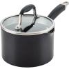 imageAnolon Advanced Home Hard Anodized Nonstick Sauce PanSaucepan with Straining and Lid 2 Quart 2 Qt Straining Saucepan OnyxOnyx