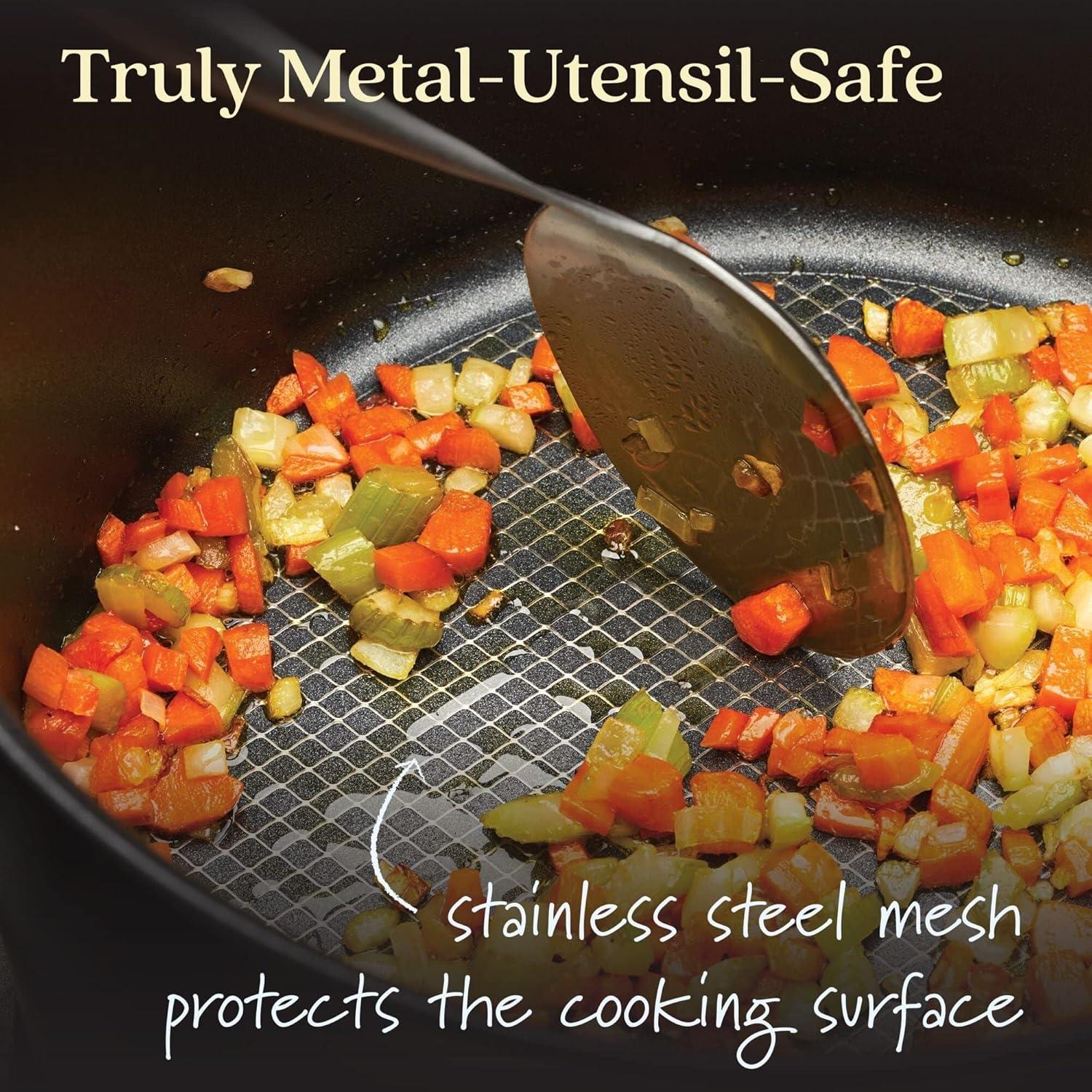 imageAnolon X Hybrid Nonstick Induction Stir Fry Wok Pan Cookware with Lid Dishwasher Safe Compatible with All Stovetops 10 Inch  Charcoal GraySaute Pan 35 Quart