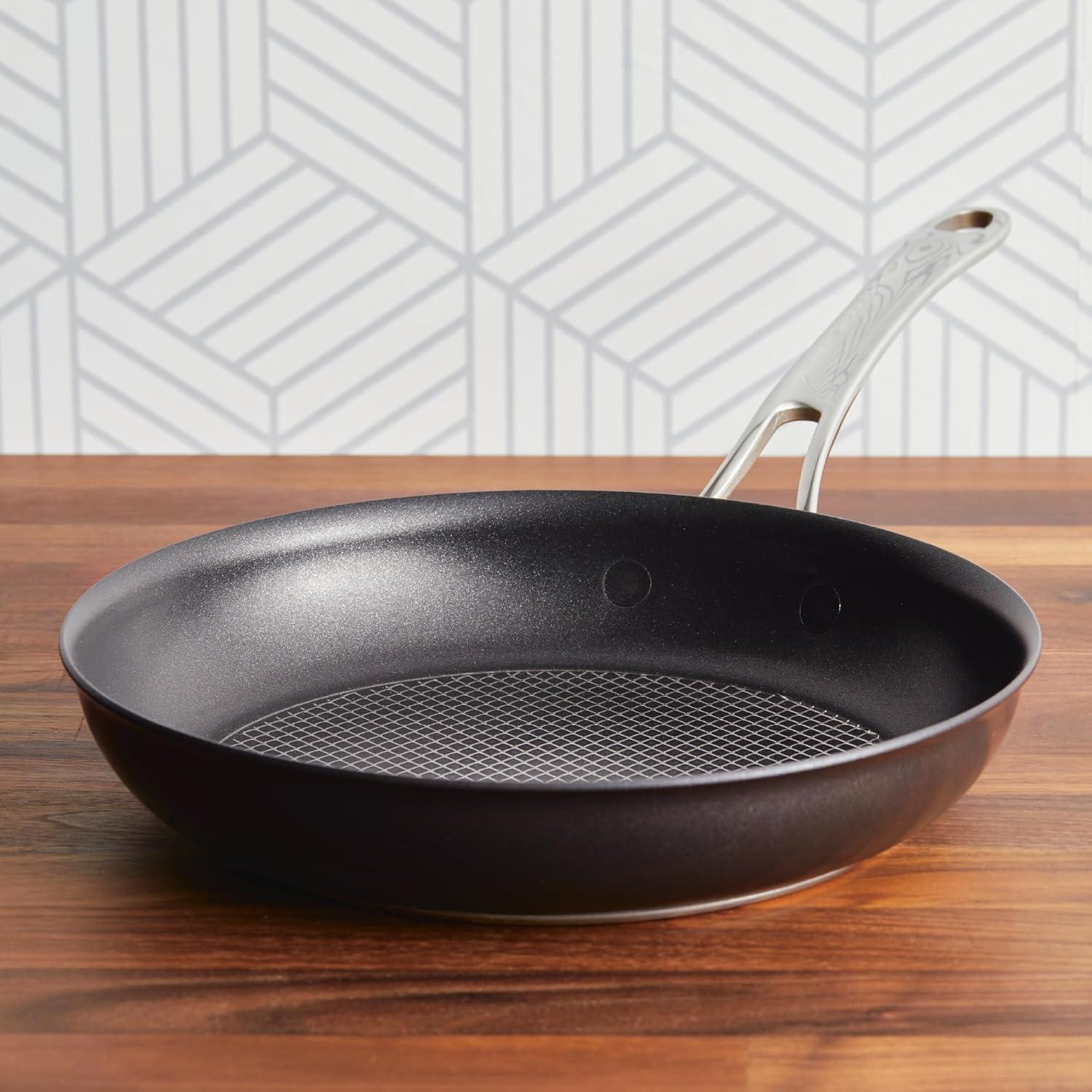 imageAnolon X Hybrid Nonstick Induction Stir Fry Wok Pan Cookware with Lid Dishwasher Safe Compatible with All Stovetops 10 Inch  Charcoal GraySkillet 10 Inch