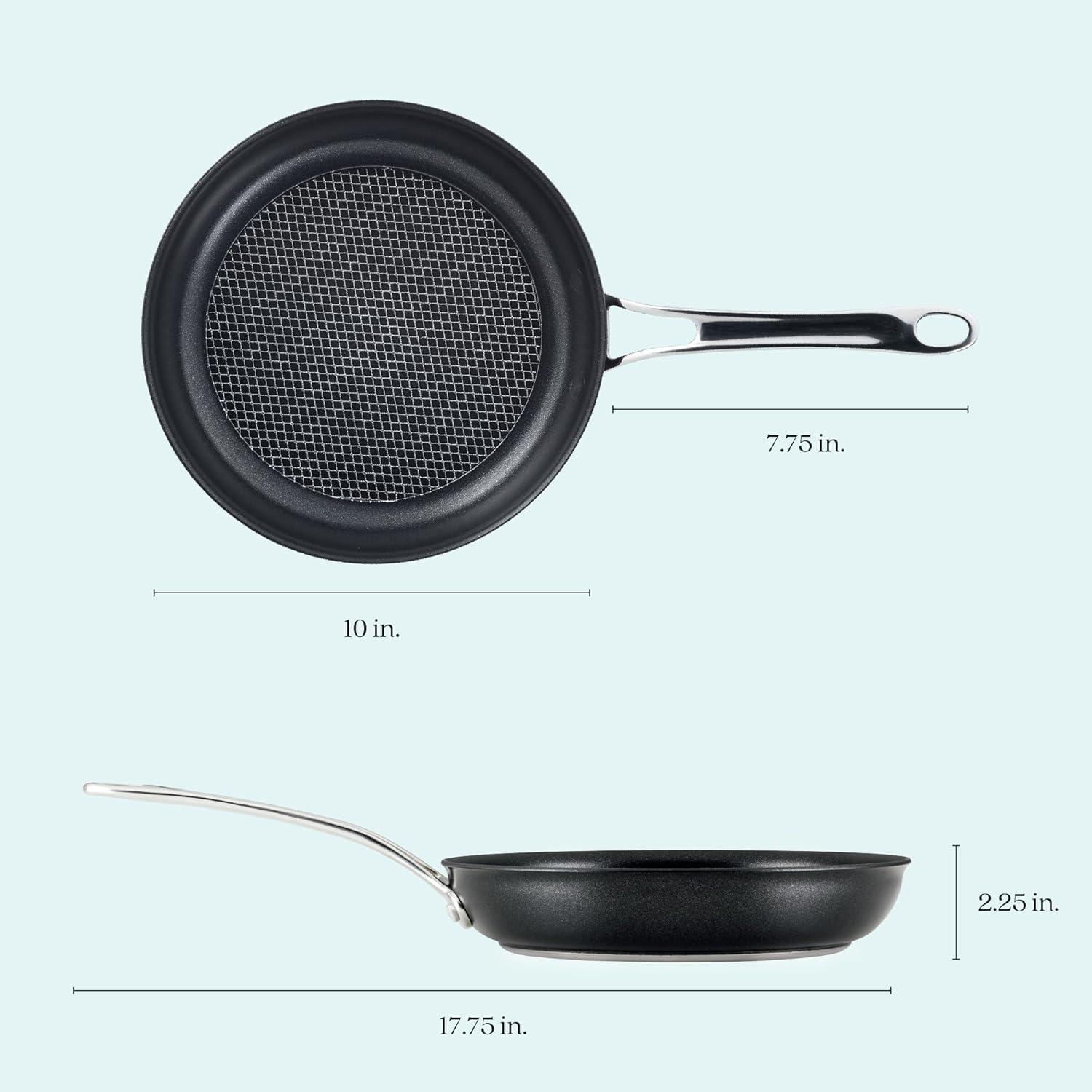 imageAnolon X Hybrid Nonstick Induction Stir Fry Wok Pan Cookware with Lid Dishwasher Safe Compatible with All Stovetops 10 Inch  Charcoal GraySkillet 10 Inch