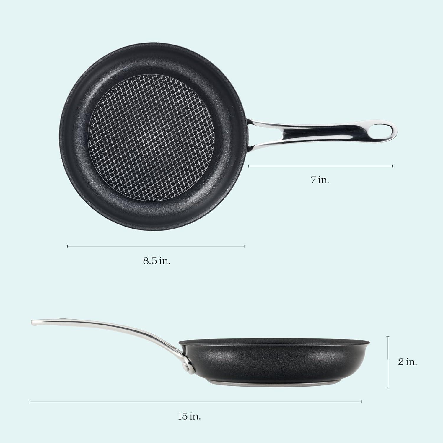 imageAnolon X Hybrid Nonstick Induction Stir Fry Wok Pan Cookware with Lid Dishwasher Safe Compatible with All Stovetops 10 Inch  Charcoal GraySkillet 825 Inch