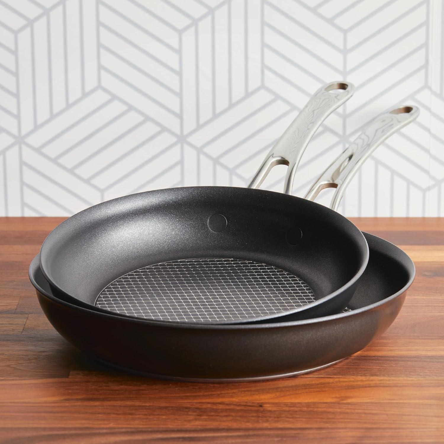 imageAnolon X Hybrid Nonstick Induction Stir Fry Wok Pan Cookware with Lid Dishwasher Safe Compatible with All Stovetops 10 Inch  Charcoal GraySkillet Set 825 Inch  10 Inch