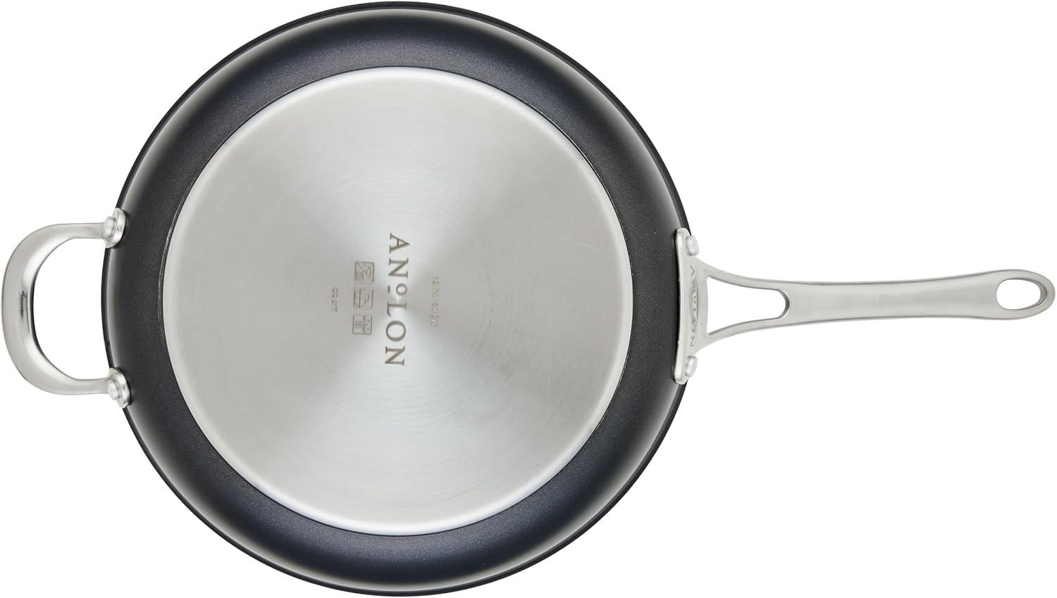 imageAnolon X Hybrid Nonstick Induction Stir Fry Wok Pan Cookware with Lid Dishwasher Safe Compatible with All Stovetops 10 Inch  Charcoal GraySkillet Set 10 Inch  12 Inch