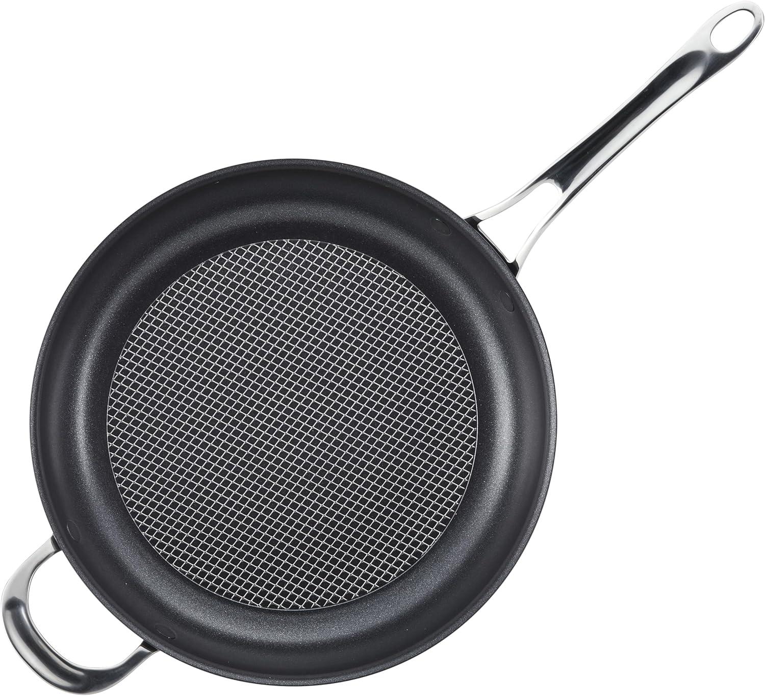 imageAnolon X Hybrid Nonstick Induction Stir Fry Wok Pan Cookware with Lid Dishwasher Safe Compatible with All Stovetops 10 Inch  Charcoal GraySkillet Set 10 Inch  12 Inch