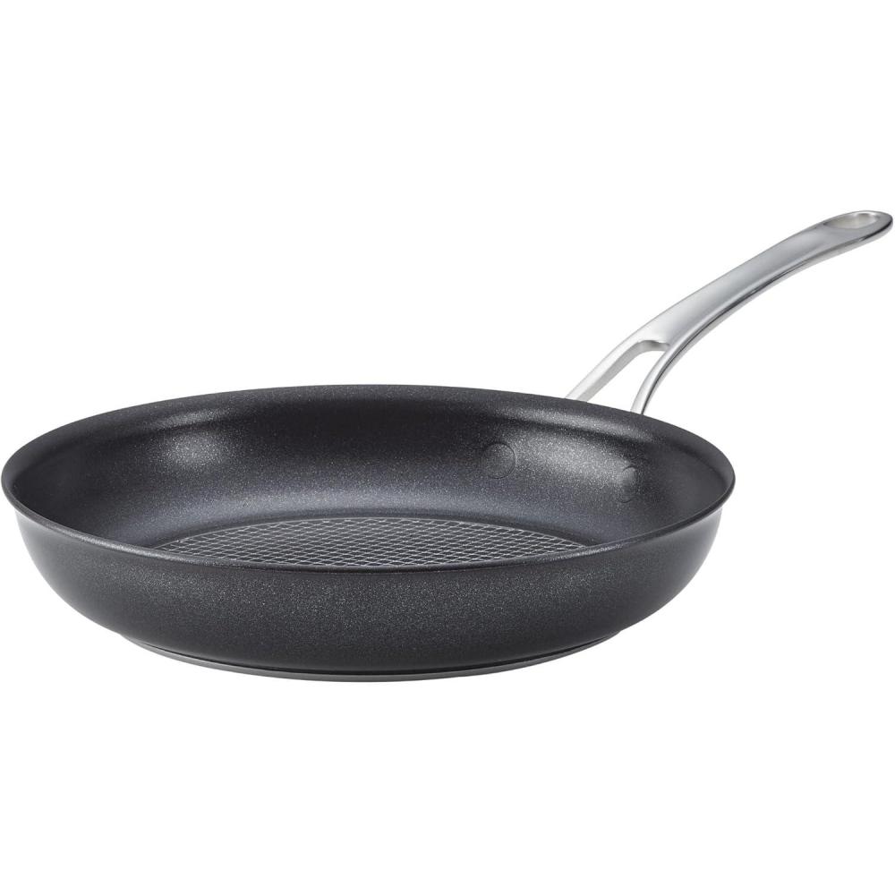 imageAnolon X Hybrid Nonstick Induction Stir Fry Wok Pan Cookware with Lid Dishwasher Safe Compatible with All Stovetops 10 Inch  Charcoal GraySkillet 10 Inch