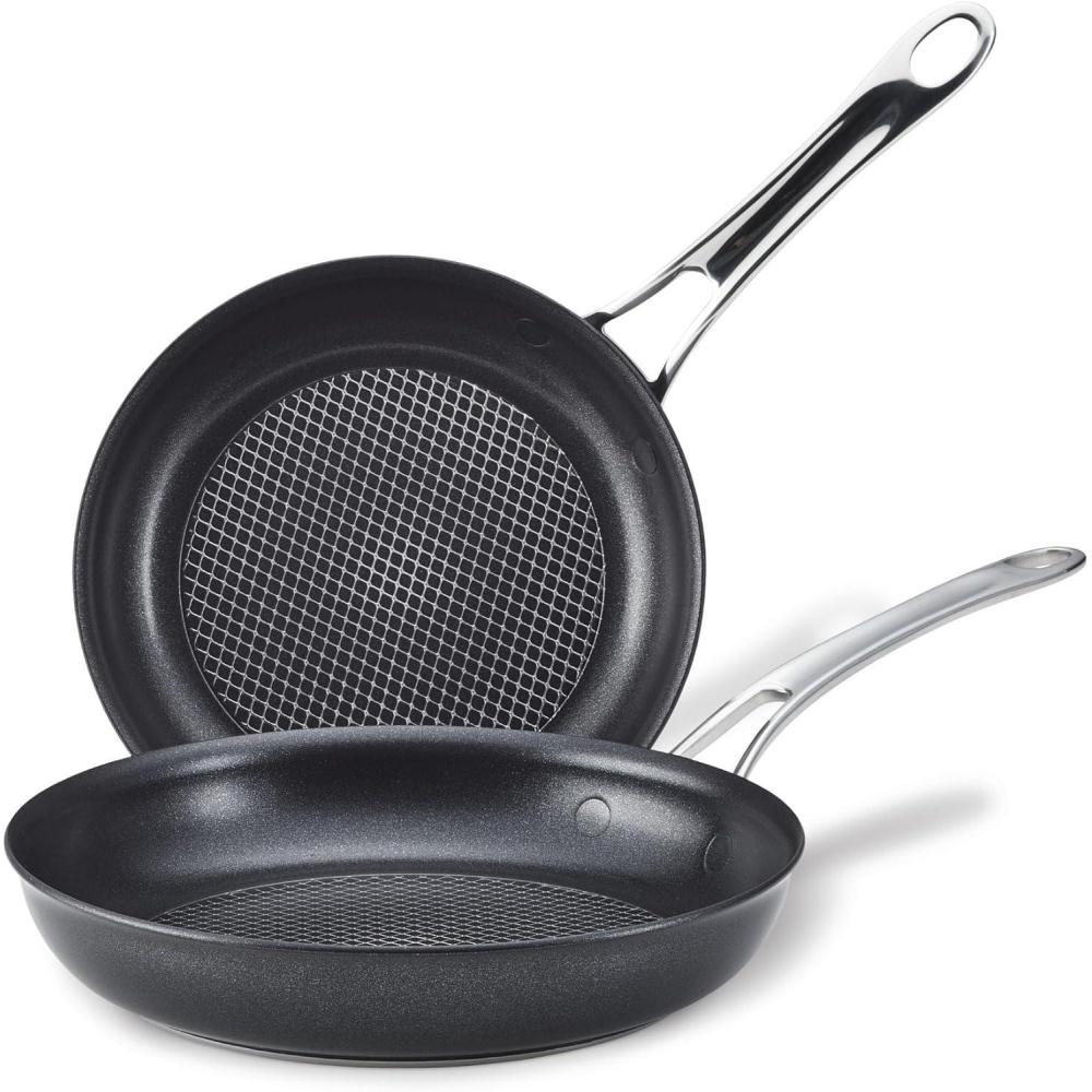 imageAnolon X Hybrid Nonstick Induction Stir Fry Wok Pan Cookware with Lid Dishwasher Safe Compatible with All Stovetops 10 Inch  Charcoal GraySkillet Set 825 Inch  10 Inch