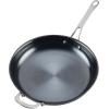 imageAnolon Everlast N2 Carbon Steel Frying PanSkillet with Helper Handle Compatible with All Cooktops Metal Utensil Safe 10 Inch Open Fry Pan  BlackSkillet w Helper Handle 12