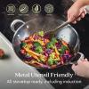 imageAnolon Everlast N2 Carbon Steel Frying PanSkillet with Helper Handle Compatible with All Cooktops Metal Utensil Safe 10 Inch Open Fry Pan  BlackWok 14