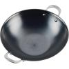 imageAnolon Everlast N2 Carbon Steel Frying PanSkillet with Helper Handle Compatible with All Cooktops Metal Utensil Safe 10 Inch Open Fry Pan  BlackWok 14