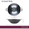 imageAnolon Everlast N2 Carbon Steel Frying PanSkillet with Helper Handle Compatible with All Cooktops Metal Utensil Safe 10 Inch Open Fry Pan  BlackWok 14