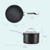 imageAnolon X Hybrid Nonstick Cookware Saucepan With Lid Induction Suitable 3 Quart Non Stick Sauce Pan  Charcoal Gray3 Quarts