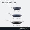 imageAnolon X Hybrid Nonstick Induction Stir Fry Wok Pan Cookware with Lid Dishwasher Safe Compatible with All Stovetops 10 Inch  Charcoal GraySkillet Set 8 Inch  10 Inch  12 Inch