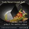 imageAnolon X Hybrid Nonstick Induction Stir Fry Wok Pan Cookware with Lid Dishwasher Safe Compatible with All Stovetops 10 Inch  Charcoal GrayWok 10 Inch wLid