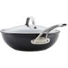 imageAnolon X Hybrid Nonstick Induction Stir Fry Wok Pan Cookware with Lid Dishwasher Safe Compatible with All Stovetops 10 Inch  Charcoal GrayWok 10 Inch wLid