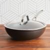 imageAnolon X Hybrid Nonstick Induction Stir Fry Wok Pan Cookware with Lid Dishwasher Safe Compatible with All Stovetops 10 Inch  Charcoal GrayWok 10 Inch wLid