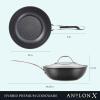 imageAnolon X Hybrid Nonstick Induction Stir Fry Wok Pan Cookware with Lid Dishwasher Safe Compatible with All Stovetops 10 Inch  Charcoal GrayWok 10 Inch wLid