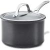 imageAnolon X Hybrid Nonstick Cookware Saucepan With Lid Induction Suitable 3 Quart Non Stick Sauce Pan  Charcoal Gray3 Quarts
