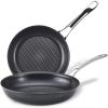 imageAnolon X Hybrid Nonstick Induction Stir Fry Wok Pan Cookware with Lid Dishwasher Safe Compatible with All Stovetops 10 Inch  Charcoal GraySkillet Set 825 Inch  10 Inch
