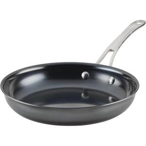 imageAnolon Everlast N2 Carbon Steel Frying PanSkillet with Helper Handle Compatible with All Cooktops Metal Utensil Safe 10 Inch Open Fry Pan  BlackSkillet 10