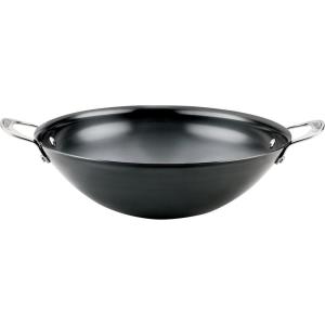 imageAnolon Everlast N2 Carbon Steel Frying PanSkillet with Helper Handle Compatible with All Cooktops Metal Utensil Safe 10 Inch Open Fry Pan  BlackWok 14