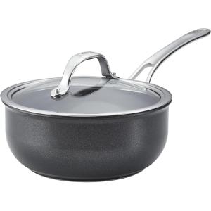 imageAnolon X Hybrid Nonstick Cookware Saucepan With Lid Induction Suitable 3 Quart Non Stick Sauce Pan  Charcoal Gray25 Quarts