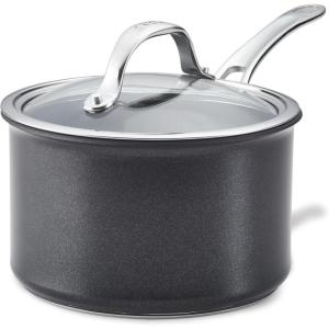 imageAnolon X Hybrid Nonstick Cookware Saucepan With Lid Induction Suitable 3 Quart Non Stick Sauce Pan  Charcoal Gray3 Quarts