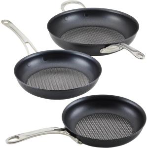 imageAnolon X Hybrid Nonstick Induction Stir Fry Wok Pan Cookware with Lid Dishwasher Safe Compatible with All Stovetops 10 Inch  Charcoal GraySkillet Set 8 Inch  10 Inch  12 Inch