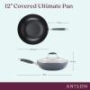 imageAnolon Advanced Home Hard Anodized Nonstick FryingSauteAll Purpose Pan with Lid and Helper Handle 12 Inch Moonstone Dark GrayMoonstone