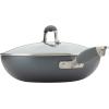 imageAnolon Advanced Home Hard Anodized Nonstick FryingSauteAll Purpose Pan with Lid and Helper Handle 12 Inch Moonstone Dark GrayMoonstone Dark Gray