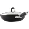 imageAnolon Advanced Home Hard Anodized Nonstick FryingSauteAll Purpose Pan with Lid and Helper Handle 12 Inch Moonstone Dark GrayOnyx