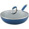 imageAnolon Advanced Home Hard Anodized Nonstick FryingSauteAll Purpose Pan with Lid and Helper Handle 12 Inch Moonstone Dark GrayIndigo