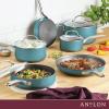 imageAnolon Achieve Hard Anodized Nonstick CookwarePots and Pans Set 10 Piece  TealTeal