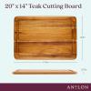 imageAnolon Pantryware Reversible Teak Wooden CuttingCarving Board 14 Inch x 20 Inch  Wood