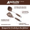 imageAnolon SureGrip Dishwasher Safe Nonstick Locking Cooking Tongs SetSalad Serving Tools 9 Inch and 12 Inch Bronze BrownBronze Brown