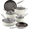 imageAnolon Achieve Hard Anodized Nonstick CookwarePots and Pans Set 10 Piece  TealCream