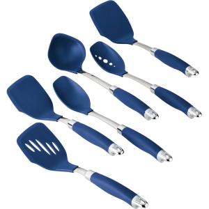 imageAnolon SureGrip Dishwasher Safe Nonstick Locking Cooking Tongs SetSalad Serving Tools 9 Inch and 12 Inch Bronze BrownIndigo