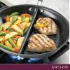 imageAnolon Advanced Home HardAnodized Nonstick Skillets 125Inch Divided Skillet Moonstone