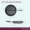 imageAnolon Advanced Home HardAnodized Nonstick Skillets 125Inch Divided Skillet Moonstone