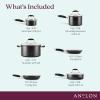 image:imageAnolon Advanced Ceramic Nonstick Pots and Pans cookware made for confident cooking without PFAS Induction Suitable Dishwasher Safe 10 Piece Cookware Set  Black with Cream Ceramic InteriorCookware Set 10 Piece