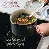 image:imageAnolon Advanced Ceramic Nonstick Pots and Pans cookware made for confident cooking without PFAS Induction Suitable Dishwasher Safe 10 Piece Cookware Set  Black with Cream Ceramic InteriorCookware Set 9 Piece