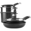 image:imageAnolon SmartStack HardAnodized Nesting Pots and Pans SetCookware Set 10Piece Black