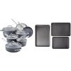 image:imageAnolon Accolade Forged Hard Anodized Nonstick Cookware Pots and Pans Set 12 Piece  Moonstone Gray  Anolon Gourmet Nonstick Bakeware Set with Nonstick Cookie Sheets  Baking Sheets  3 Piece Graphite Gray