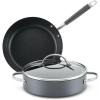 image:imageAnolon Advanced HardAnodized Nonstick 3Piece Cookware Set Moonstone
