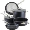 image:imageAnolon X Hybrid Nonstick CookwarePots and Pans Set 7 Piece Dark Gray