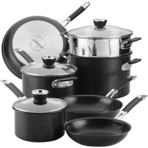 image:imageAnolon SmartStack HardAnodized Nesting Pots and Pans SetCookware Set 10Piece Black
