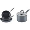 image:imageAnolon Advanced Home HardAnodized Nonstick Skillets 2 Piece Set 1025Inch amp 1275Inch Moonstone amp Advanced Home Hard Anodized Nonstick Sauce PanSaucepanMoonstone